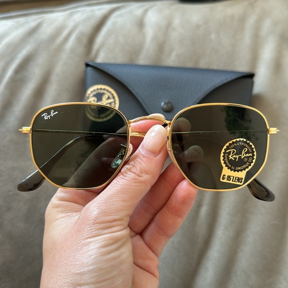 Brand new RayBan hexagonal shape - gold/green/black - Picture 3 of 4